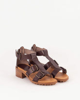 Women OULANKA Dark Brown Leather | Sandals