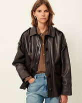 Women HARRIBOYD Coffee Leather | Jacket