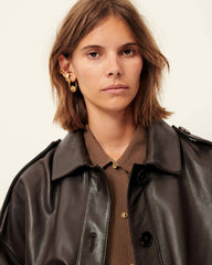 Women HARRIBOYD Coffee Leather | Jacket