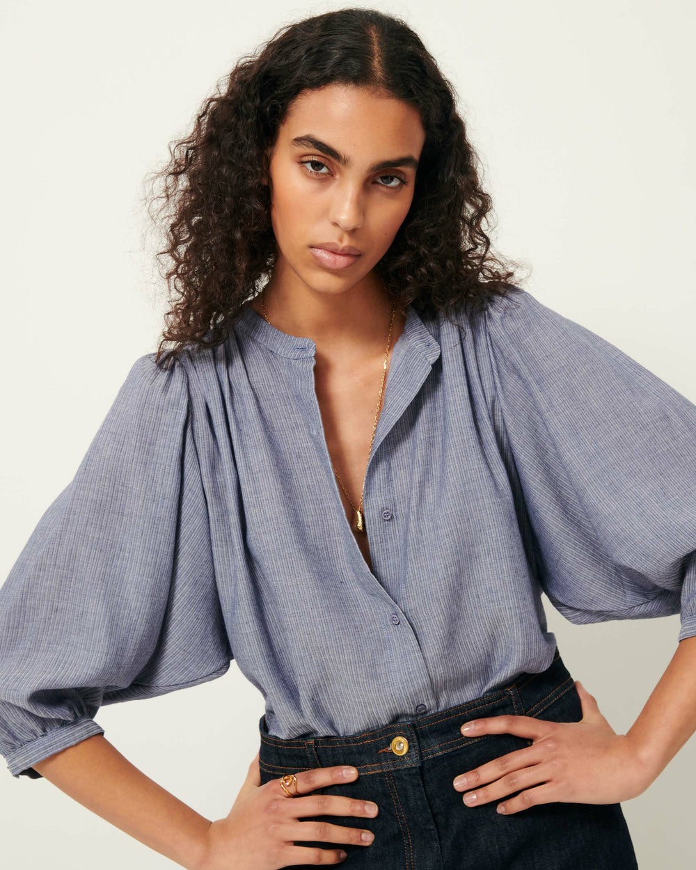 Women A VIEW Chambray Blue | Blouse