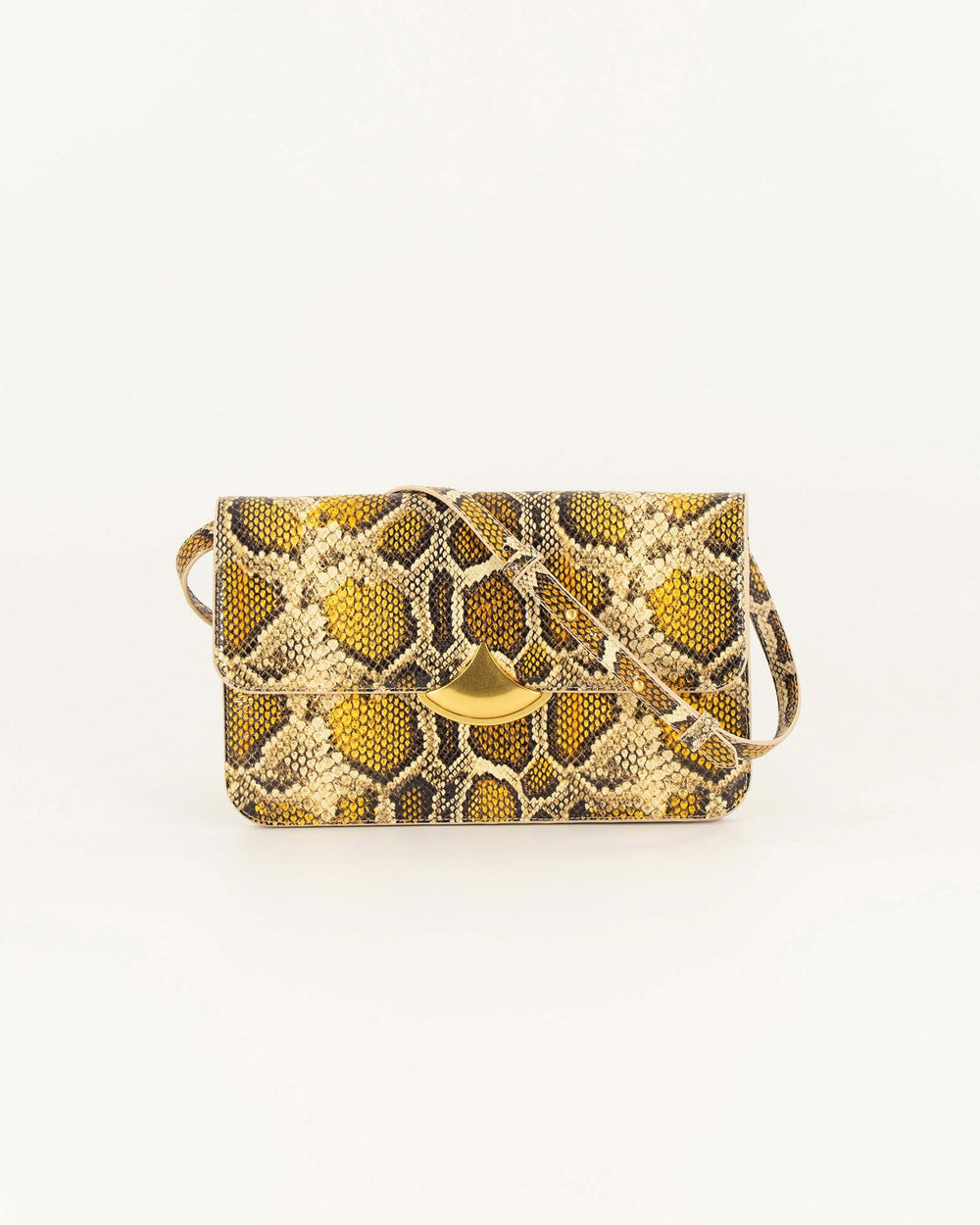 Women DIVILUZ POUCH Yellow Python | Clutch bag | SESSÙN Website