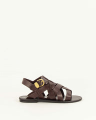Women ALVOR Dark Brown Leather | Sandals