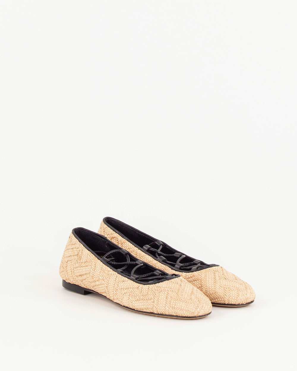 Women PINA RAFFIA Black Natural | Ballerina