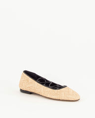 Women PINA RAFFIA Black Natural | Ballerina