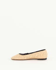 Women PINA RAFFIA Black Natural | Ballerina