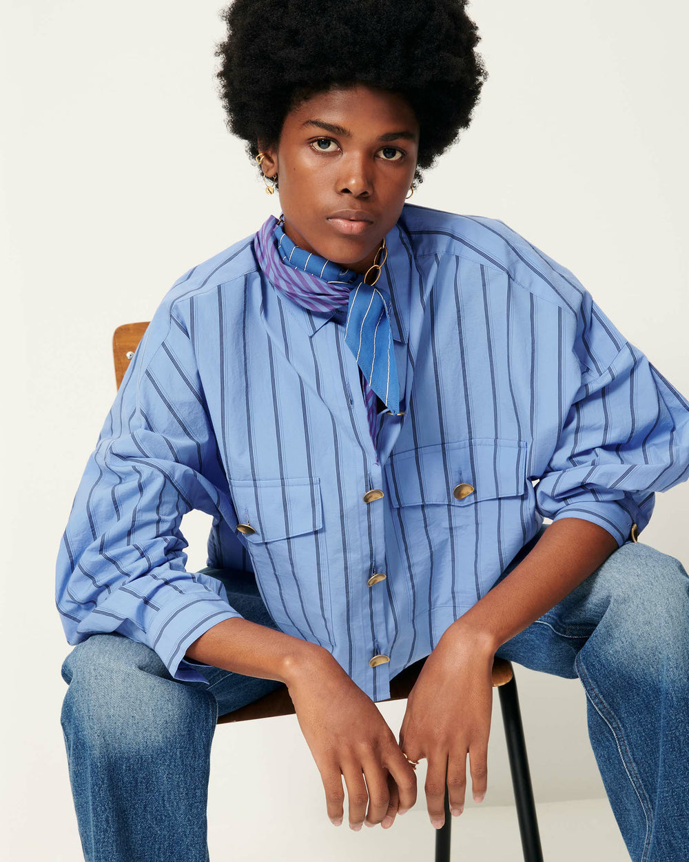 Women BALANCA Italian Blue | Shirt