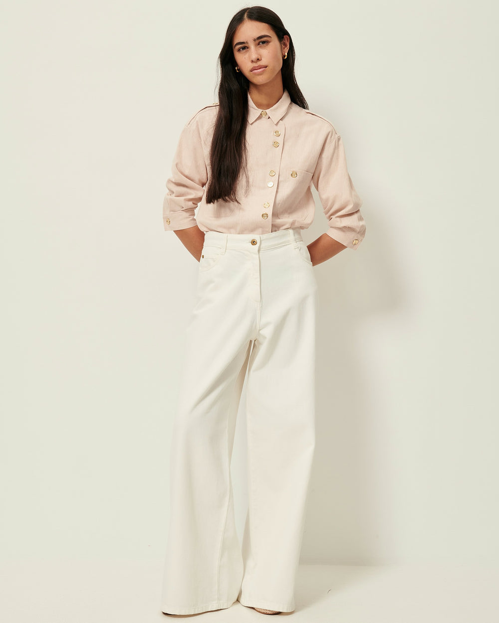 Women CESARY Rosewater | Over-shirt | SESSÙN Official Website