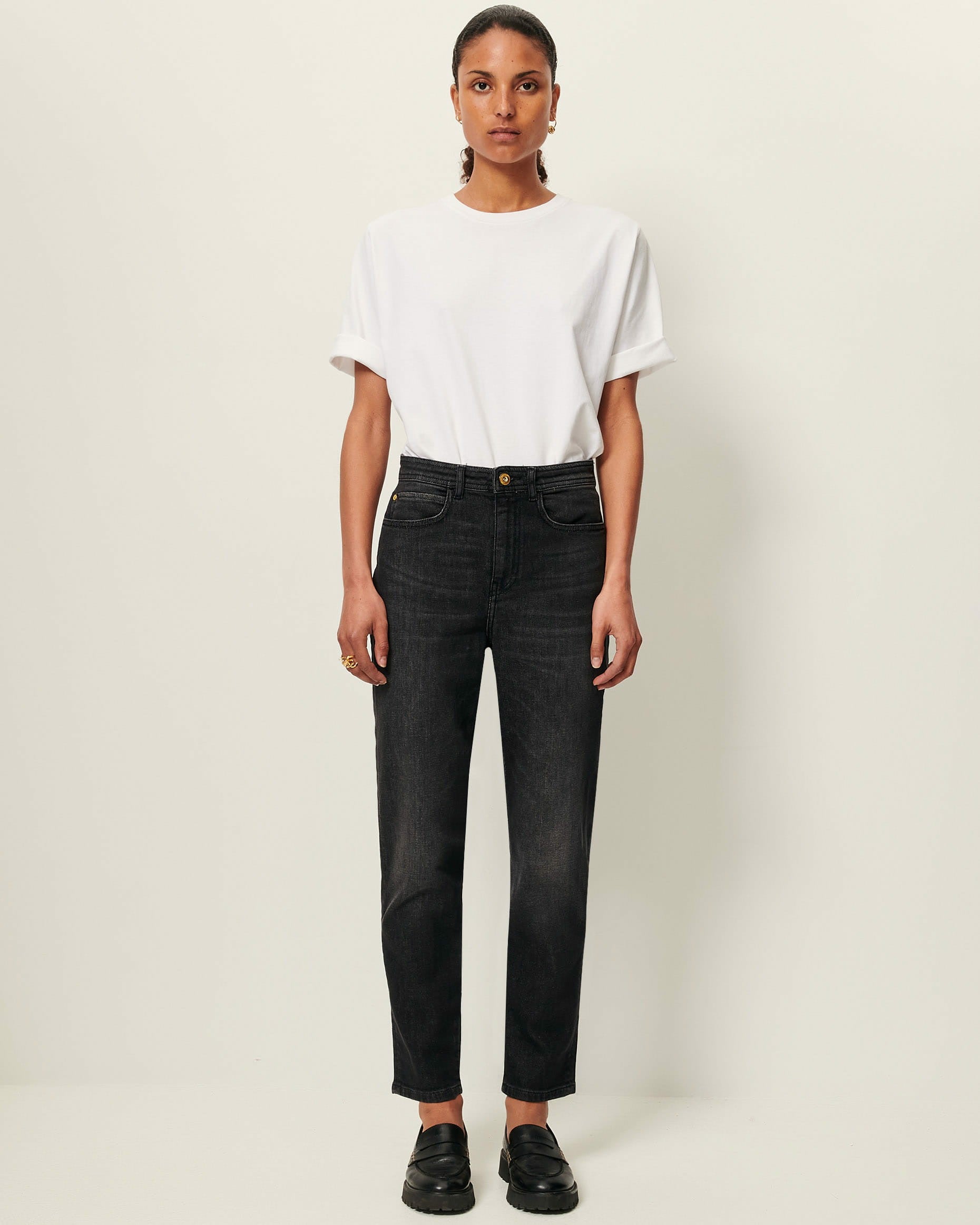 Women MOMON O Brocken Black | Jeans