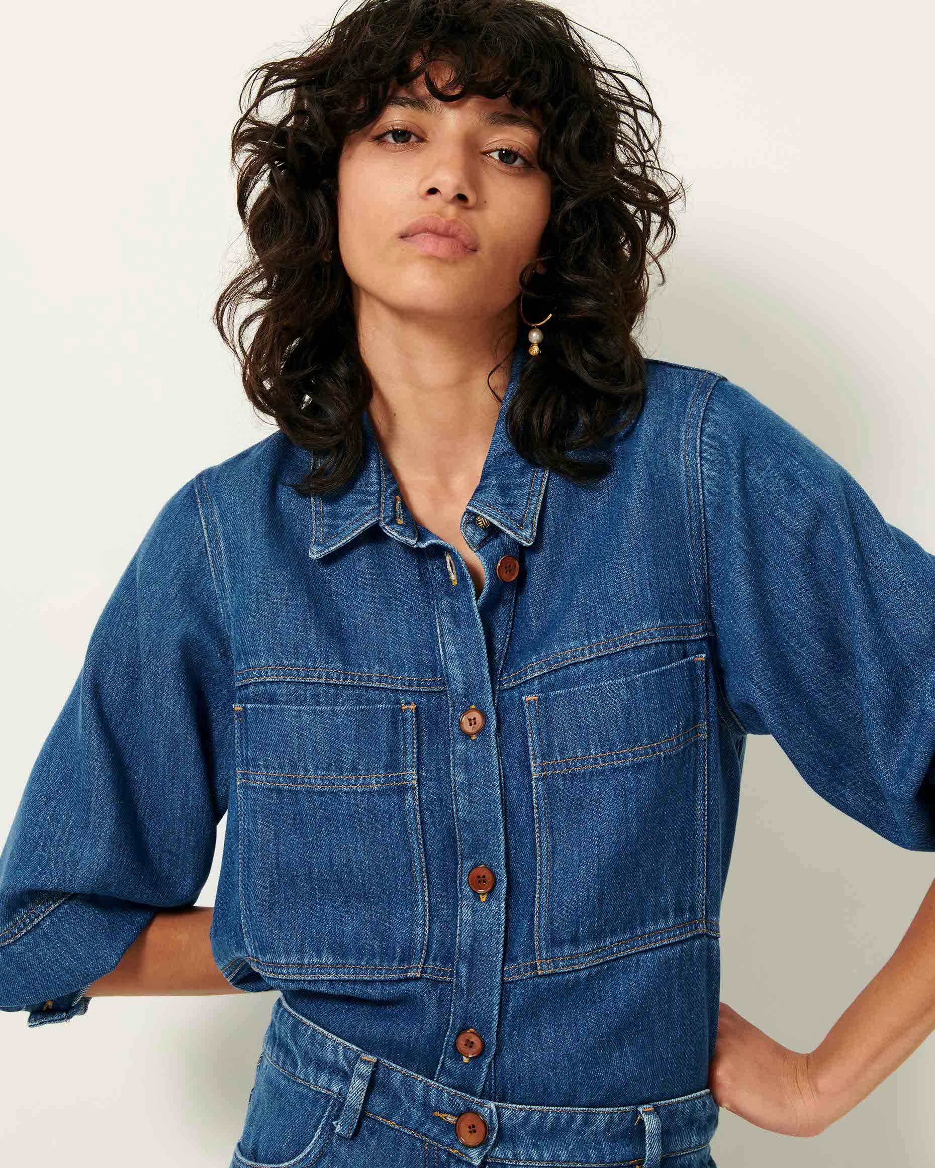 Women LEONE Denim Blue | Overshirt