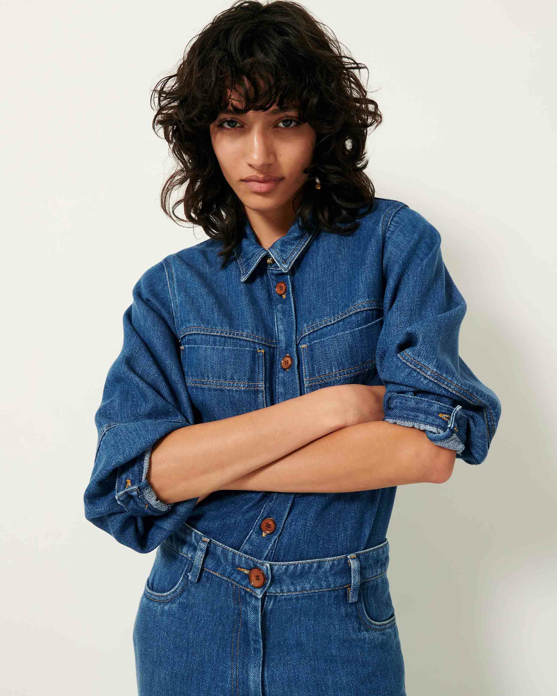 Women LEONE Denim Blue | Overshirt