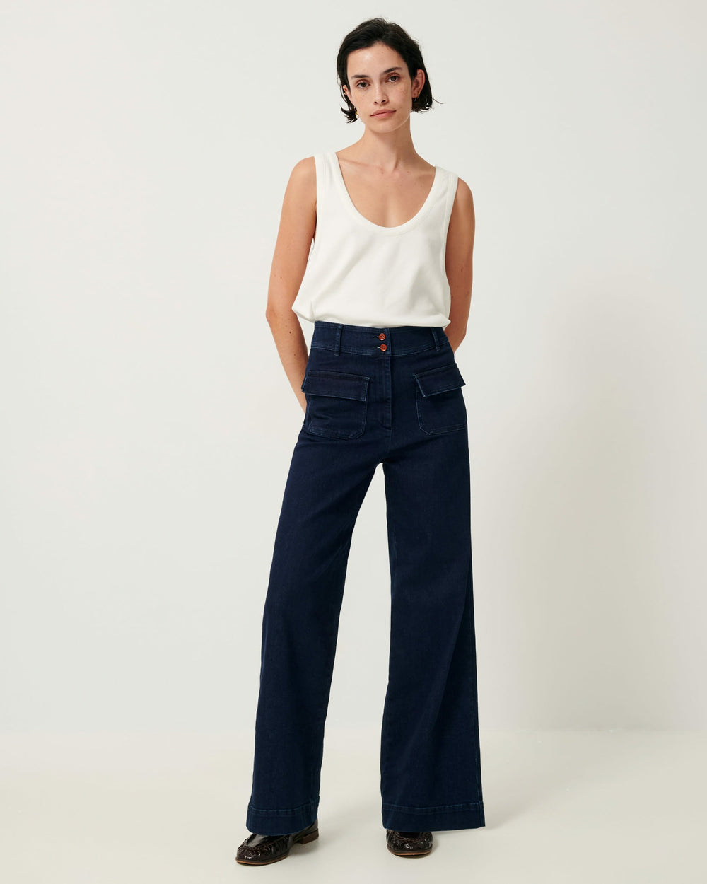 Women MANHATTAN Denim Blue | Pants