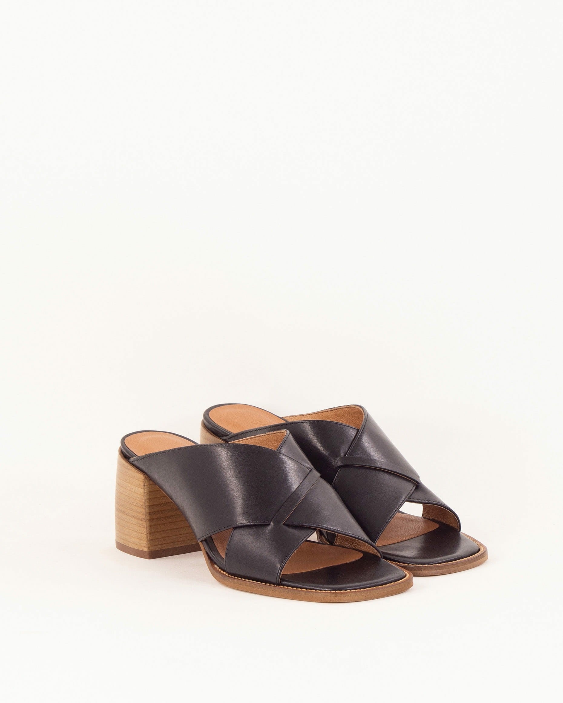 Women SOKOSTI Black Leather | Mules