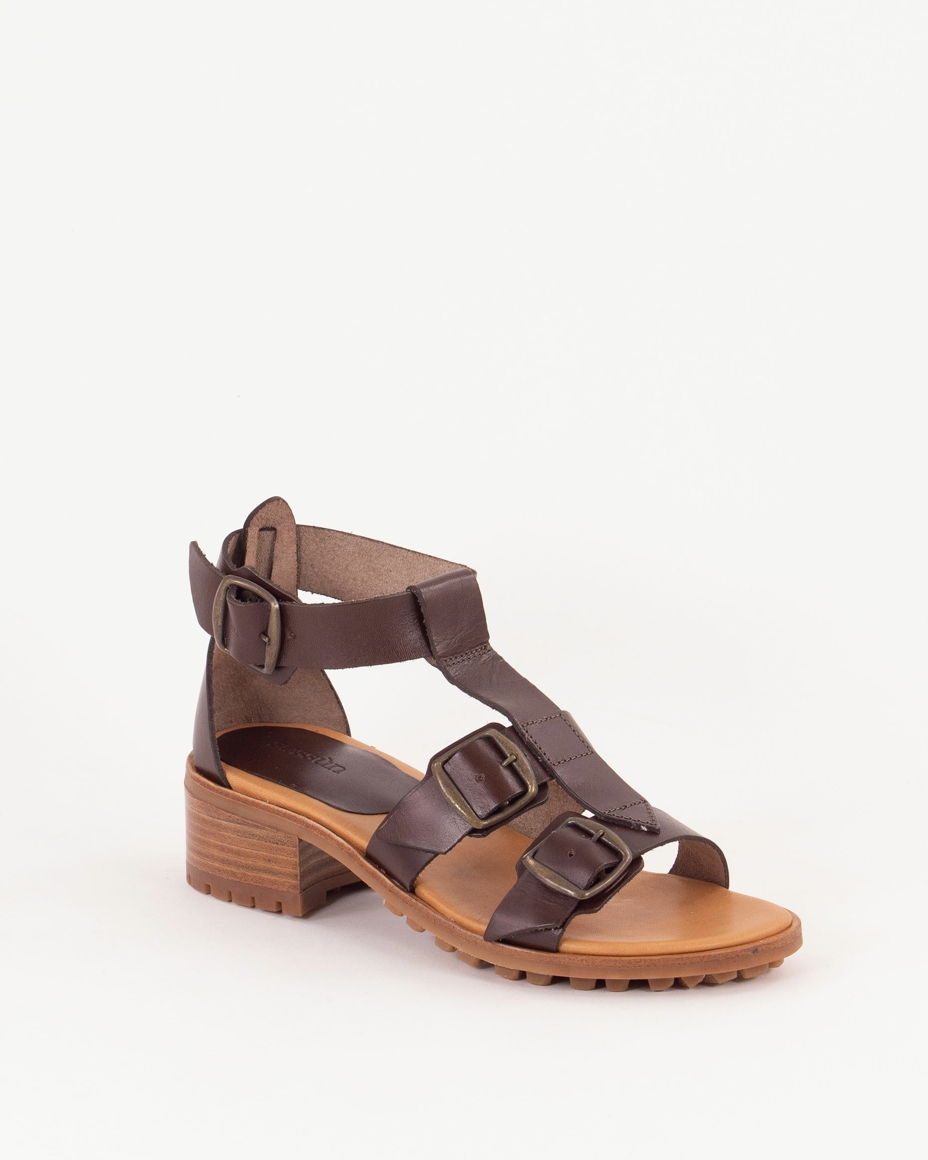 Women OULANKA Dark Brown Leather | Sandals
