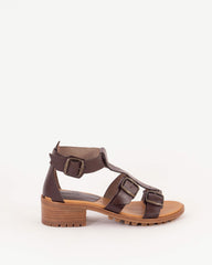 Women OULANKA Dark Brown Leather | Sandals