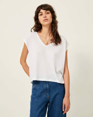 Women THE V Optical White | Sleeveless T-shirt