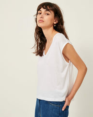 Women THE V Optical White | Sleeveless T-shirt