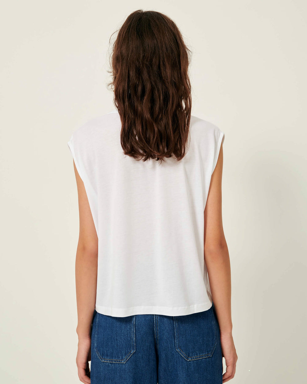 Women THE V Optical White | Sleeveless T-shirt