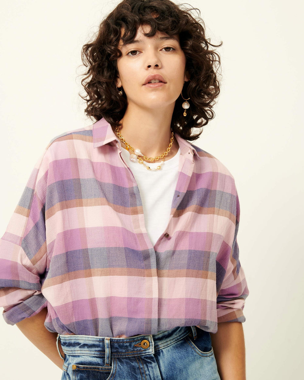Women DELIMA Purple Tan | Shirt