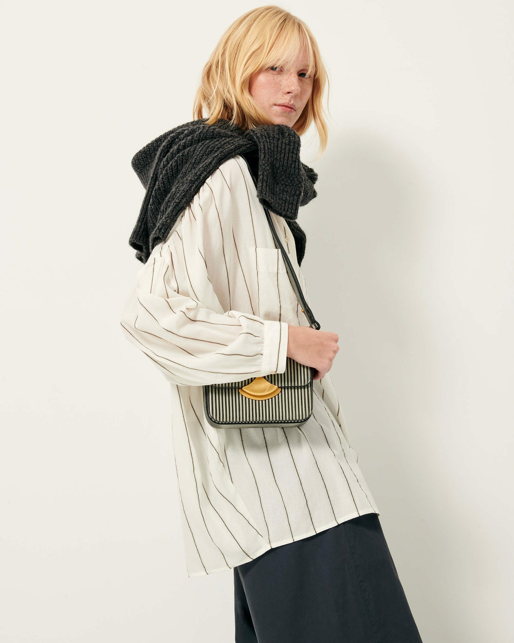 Women DIVILUZ MIMO Whiblack Stripes | Bag