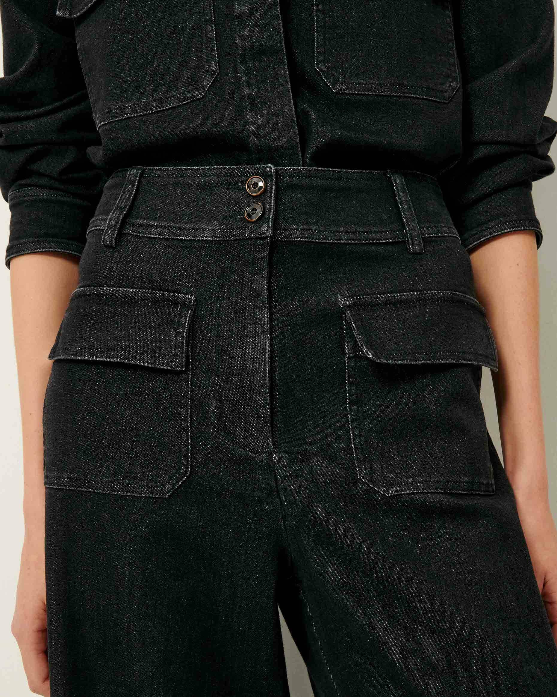 Women MANHATTAN Denim Black | Pants