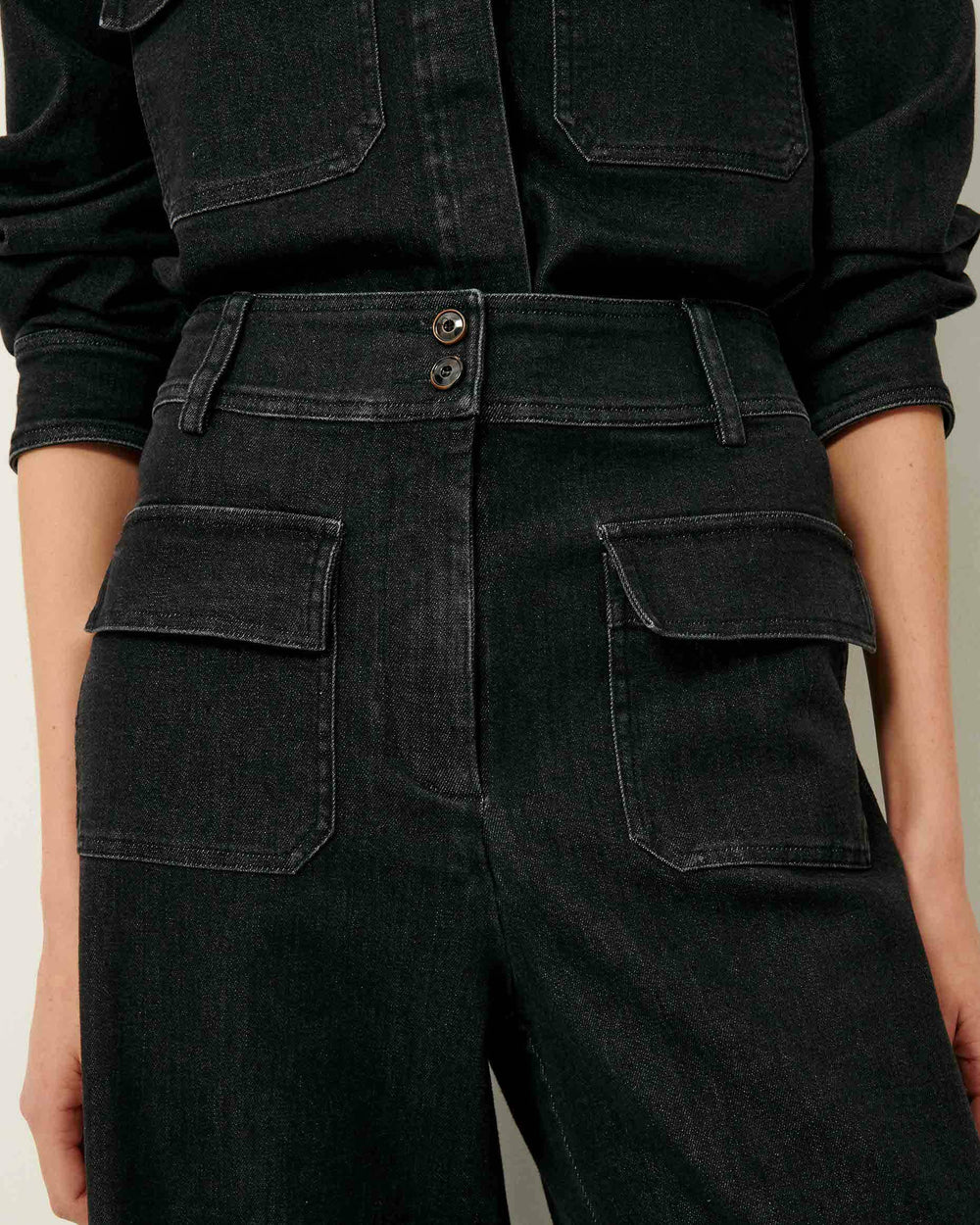 Women MANHATTAN Denim Black | Pants