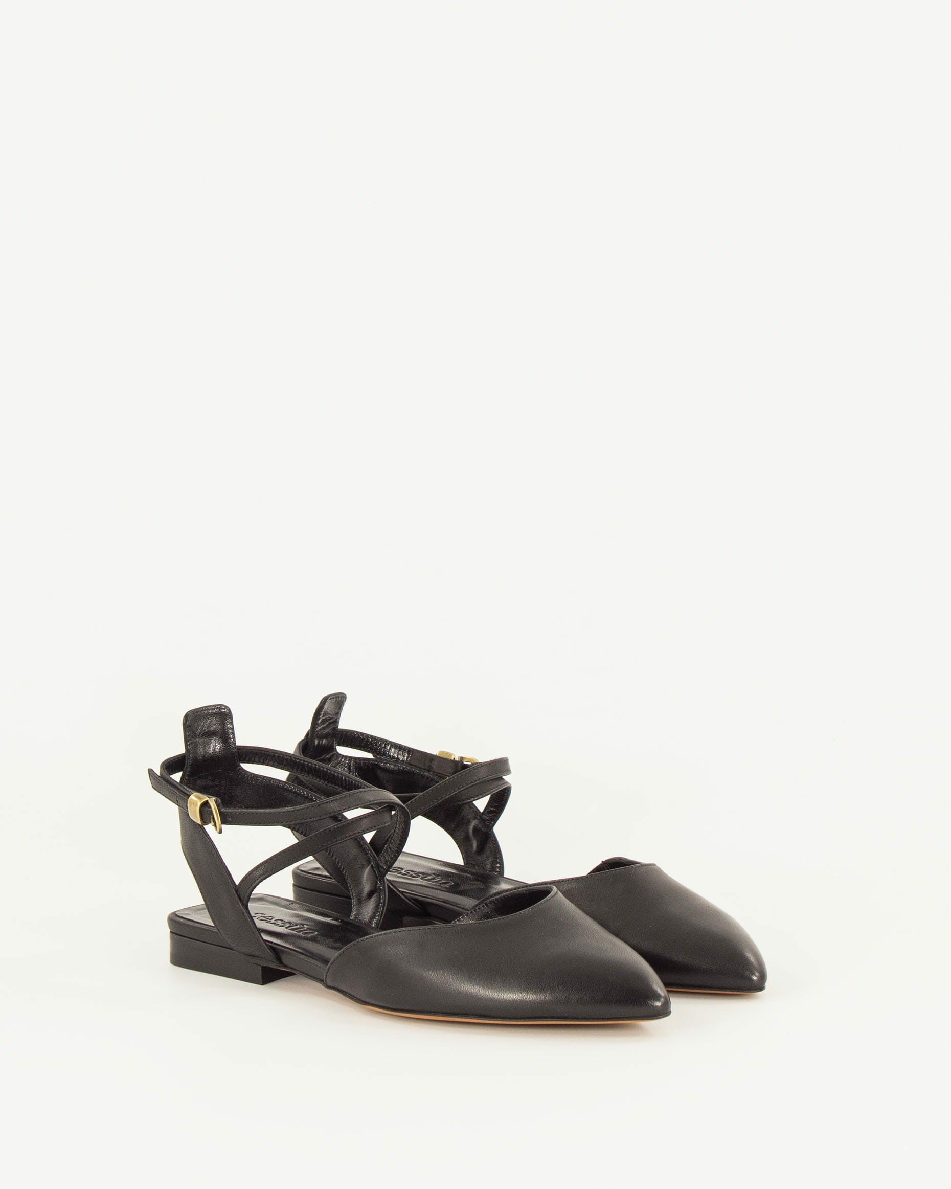 Women BETTY Black Leather | Ballet Flats