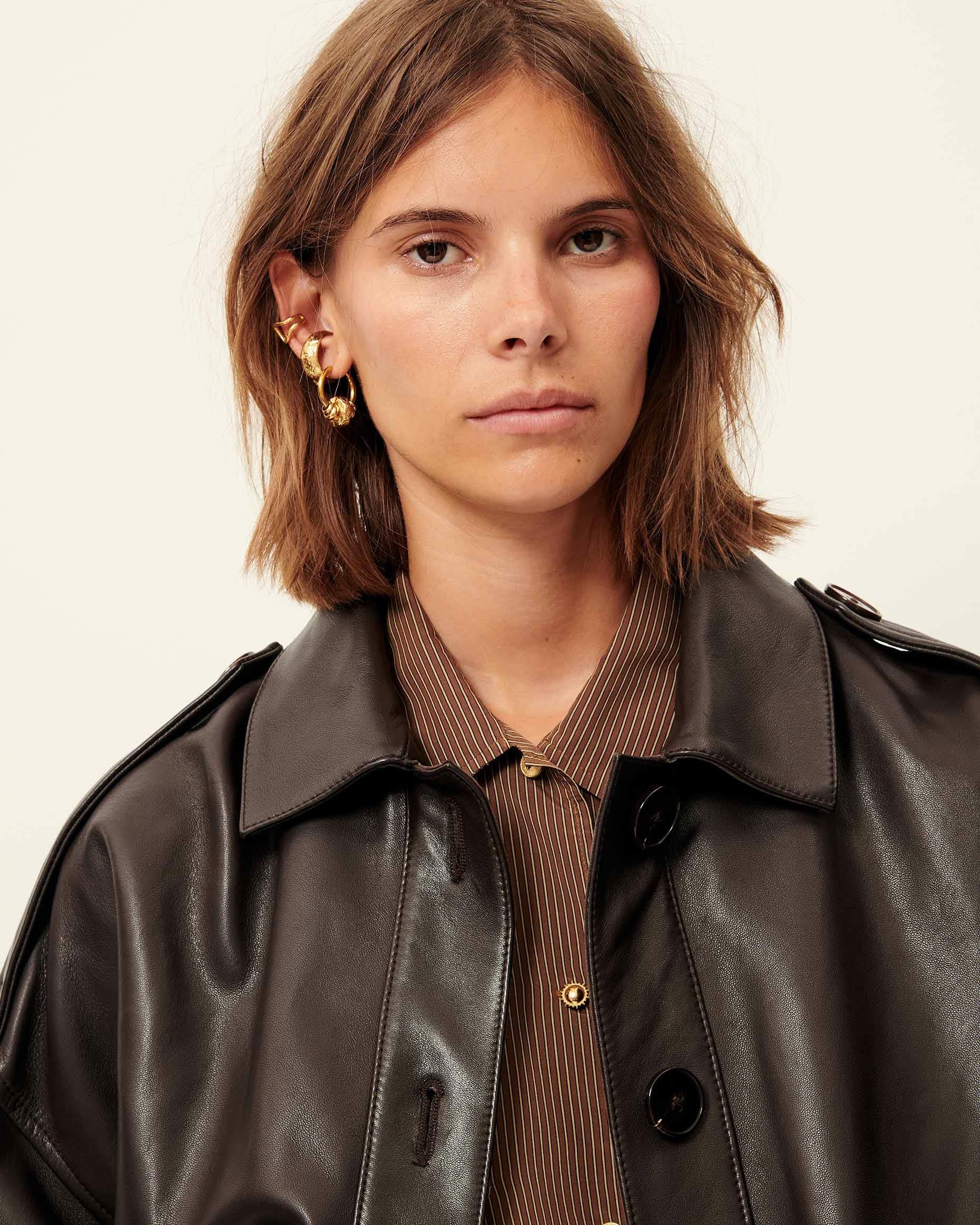 Women HARRIBOYD Coffee Leather | Jacket