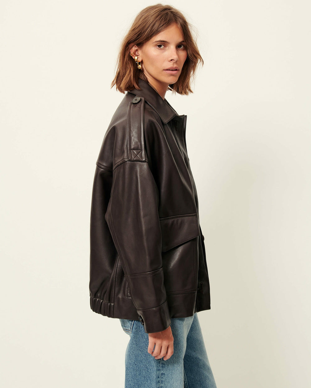 Women HARRIBOYD Coffee Leather | Jacket