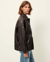 Women HARRIBOYD Coffee Leather | Jacket
