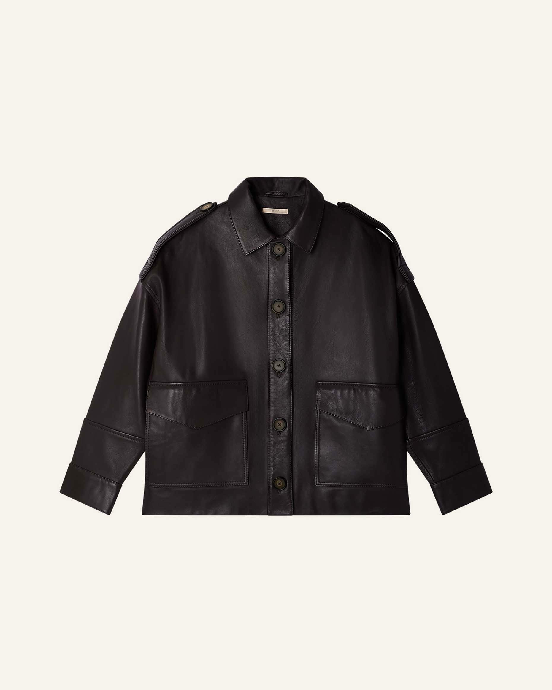 Women HARRIBOYD Coffee Leather | Jacket