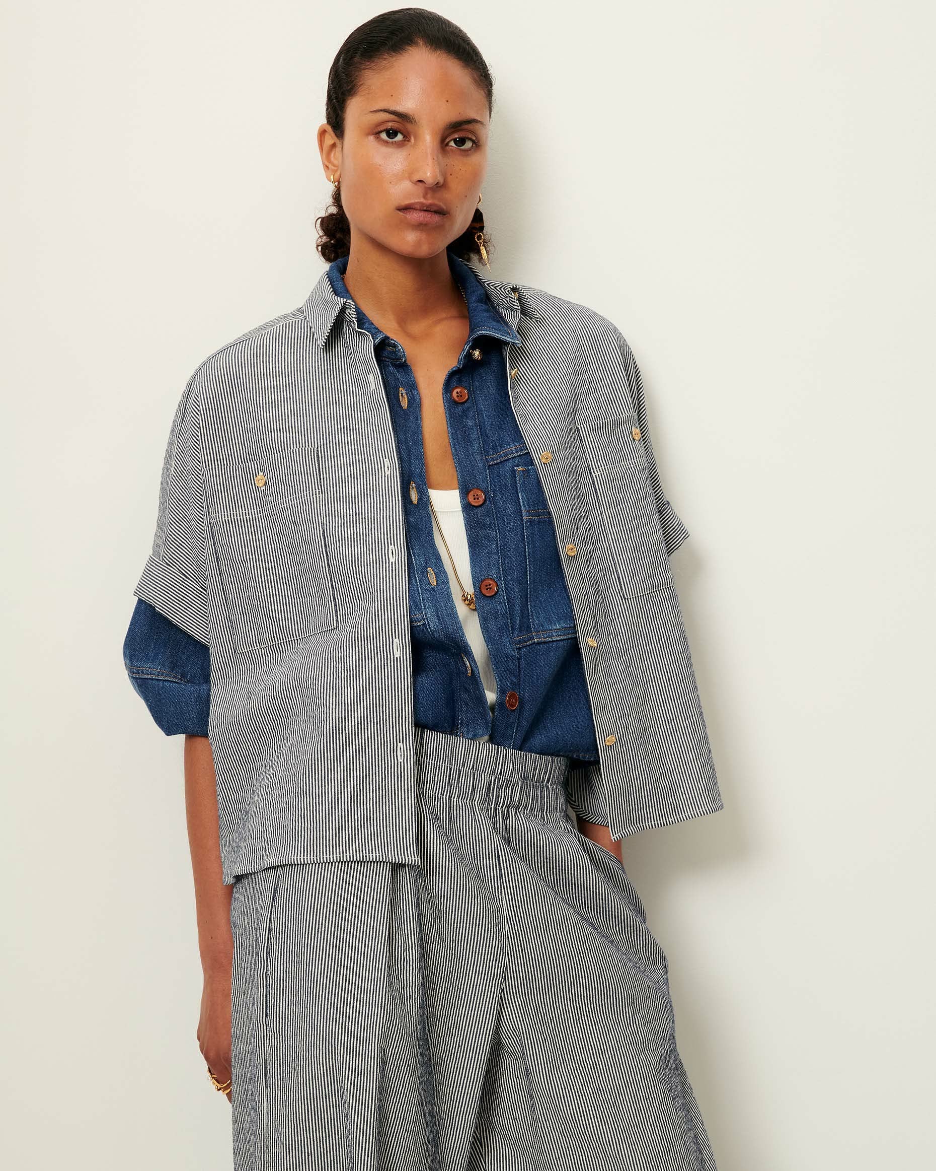 Women DELLA Coutil Blue | Shirt