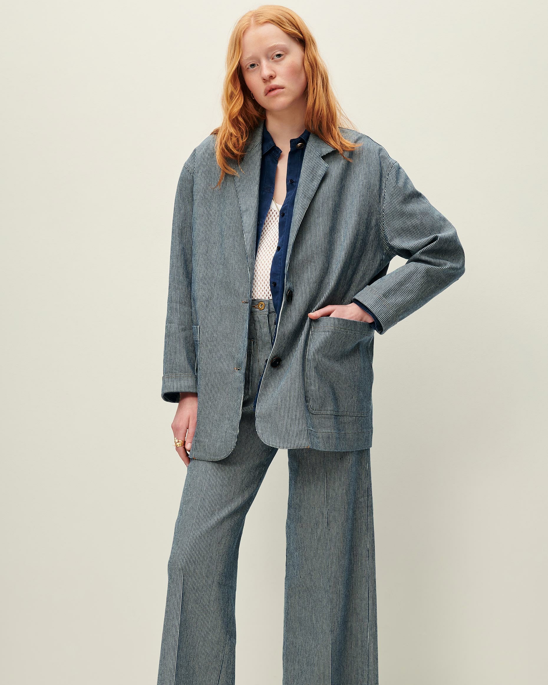 Women TRANI Coutil Blue | Jacket