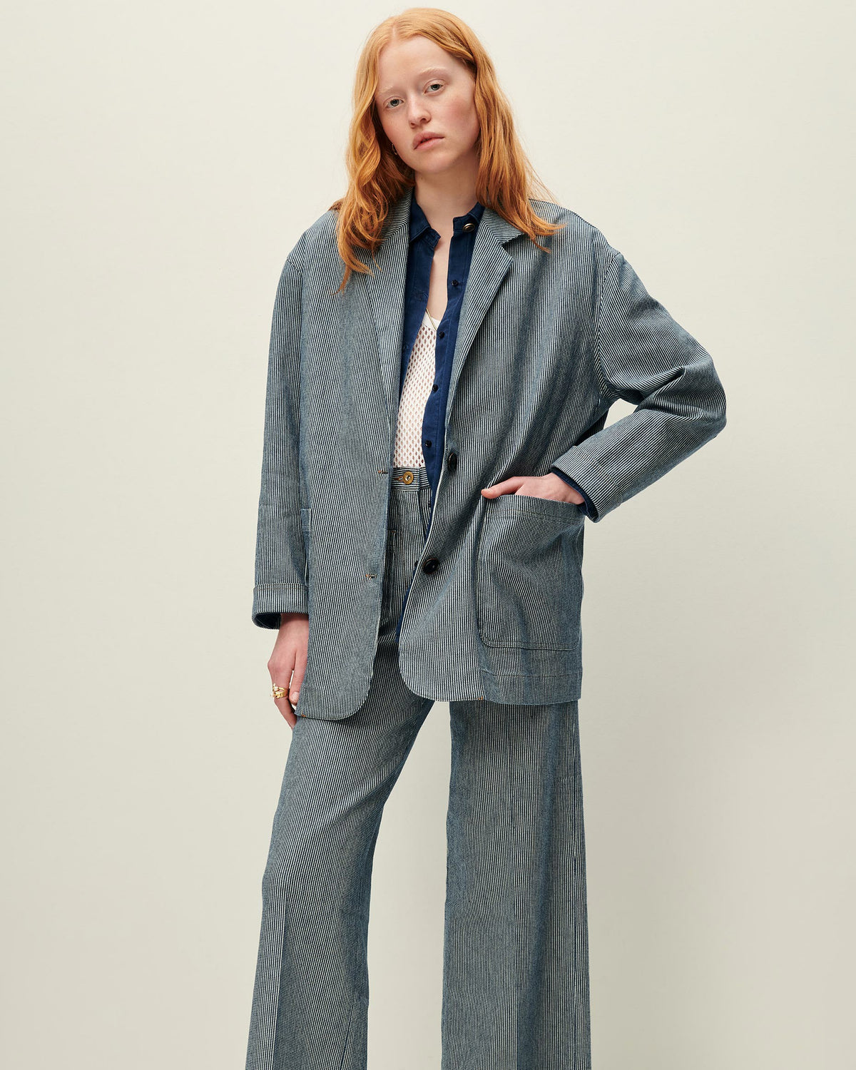 Women TRANI Coutil Blue | Jacket