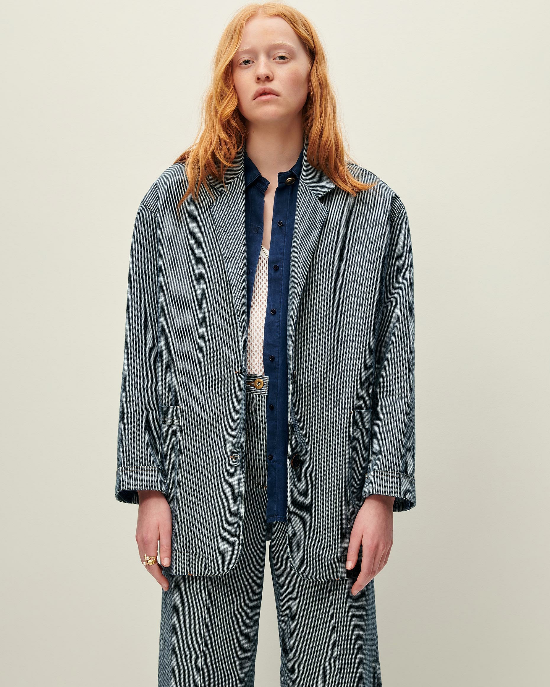 Women TRANI Coutil Blue | Jacket