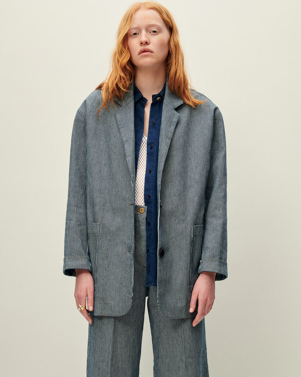 Women TRANI Coutil Blue | Jacket