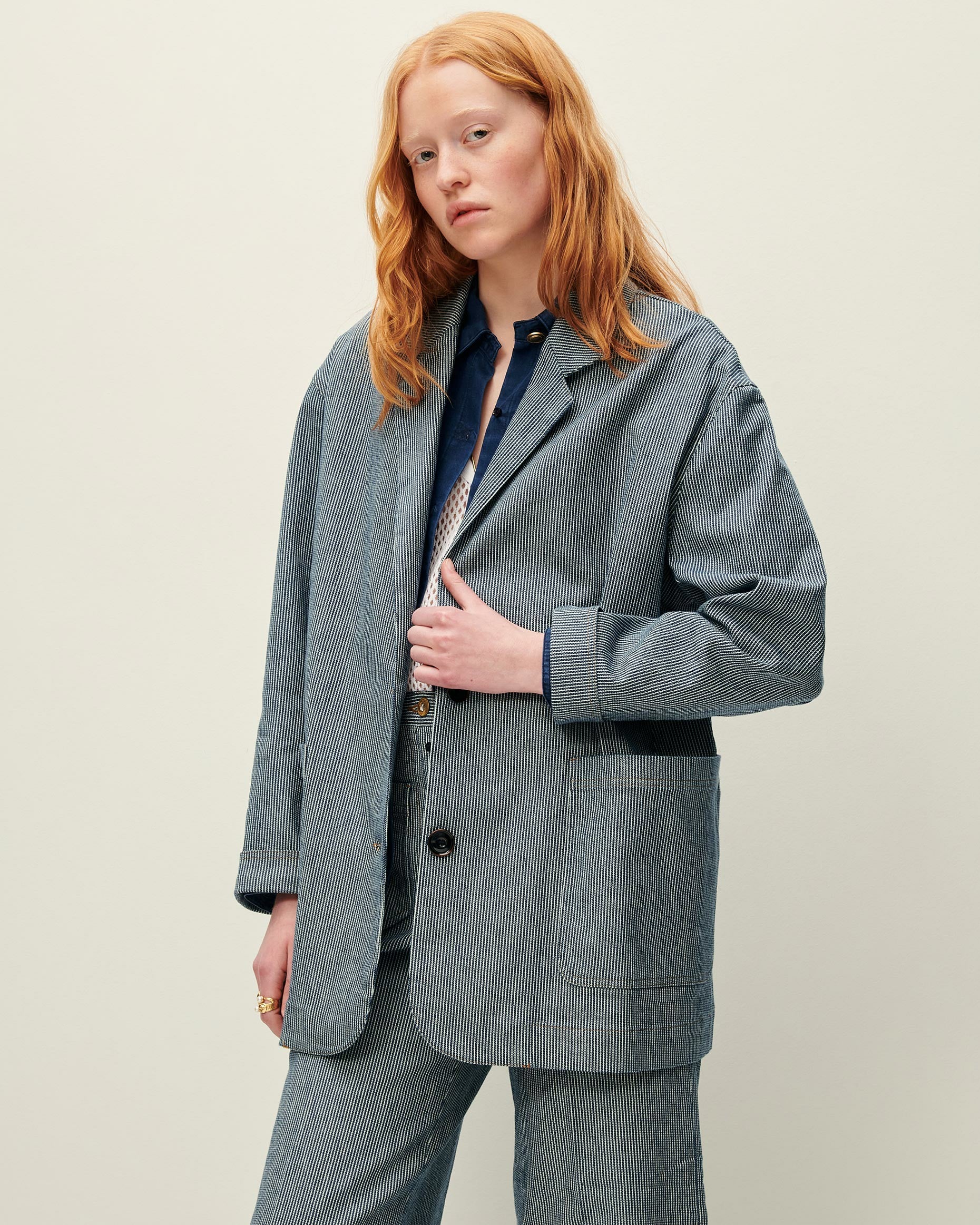 Women TRANI Coutil Blue | Jacket