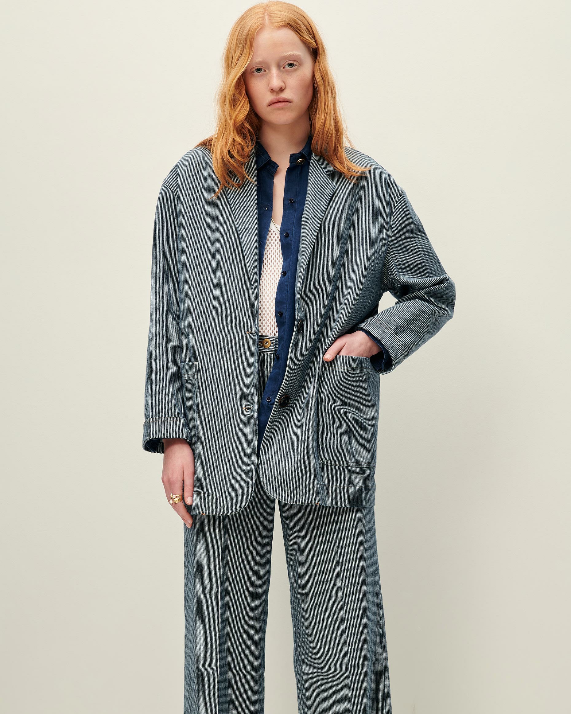 Women TRANI Coutil Blue | Jacket