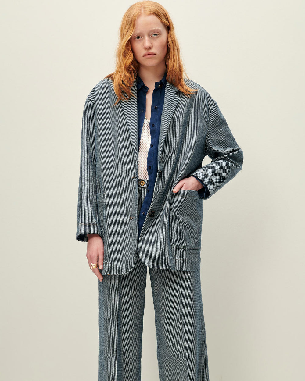 Women TRANI Coutil Blue | Jacket