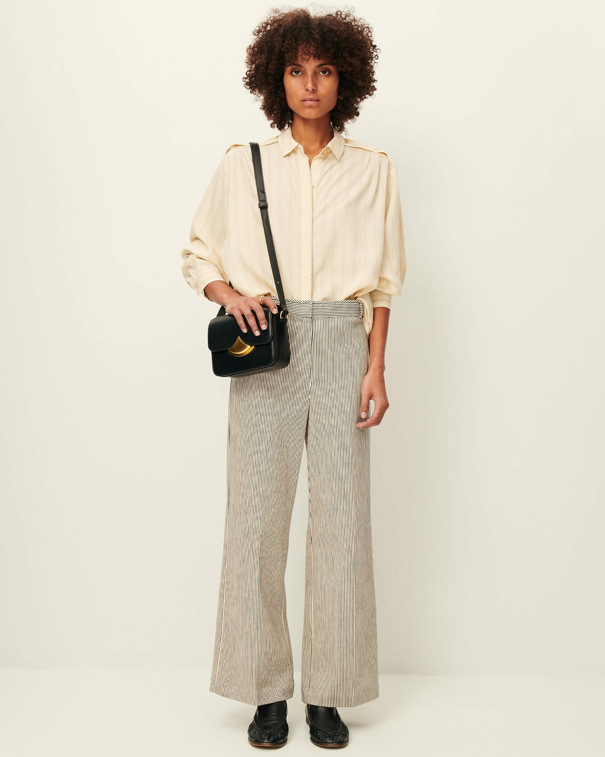 Women ALBELLO Coutil Whiblack | Trousers