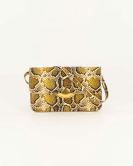 Women DIVILUZ POUCH Yellow Python | Clutch bag | SESSÙN Website