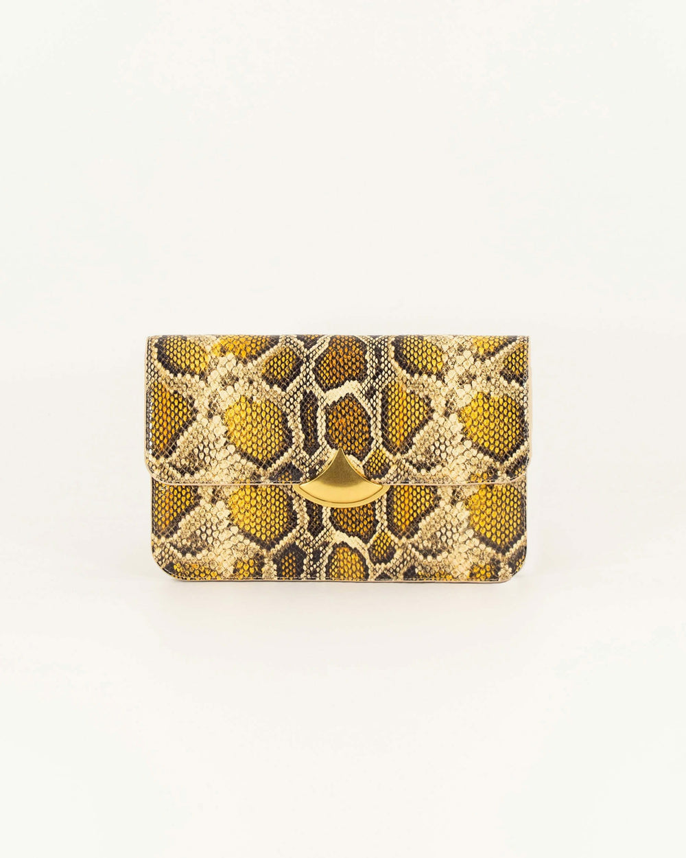 Women DIVILUZ POUCH Yellow Python | Clutch bag | SESSÙN Website