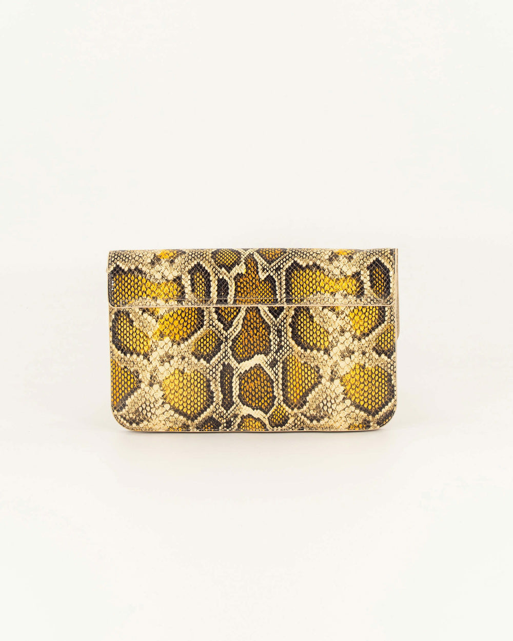 Women DIVILUZ POUCH Yellow Python | Clutch bag | SESSÙN Website