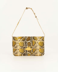Women DIVILUZ POUCH Yellow Python | Clutch bag | SESSÙN Website