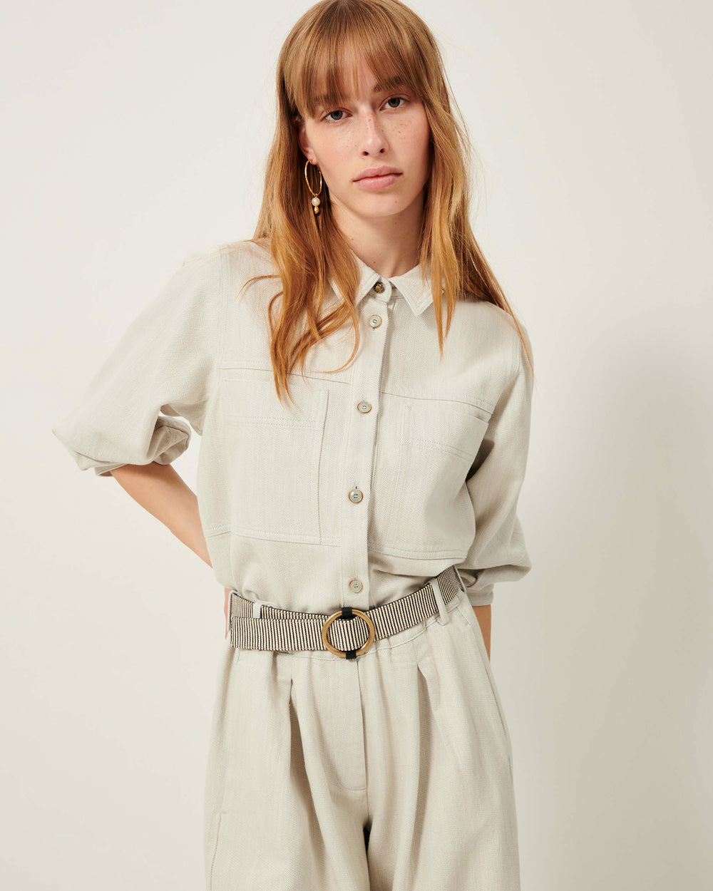 Women TISAO STRIPES Whiblack Stripes | Belt
