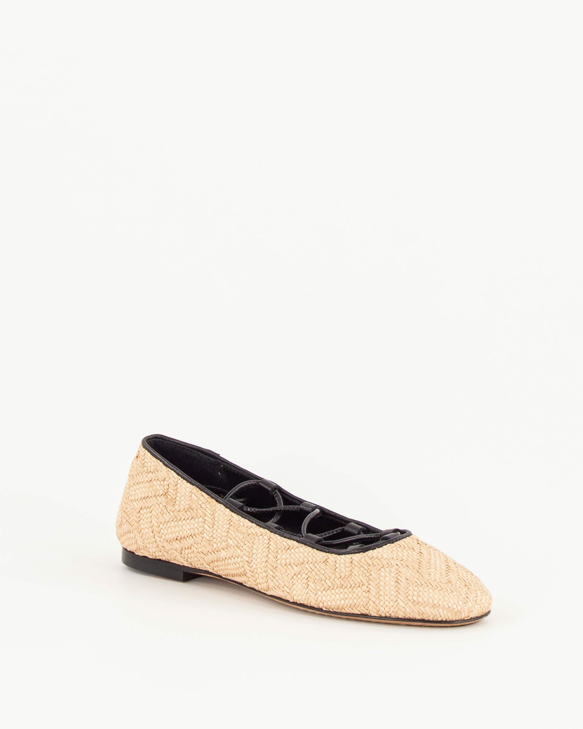 Women PINA RAFFIA Black Natural | Ballerina