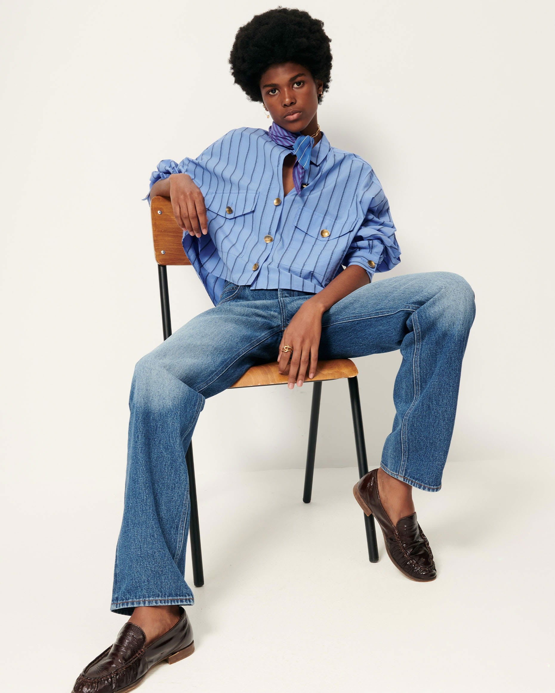 Women BALANCA Italian Blue | Shirt