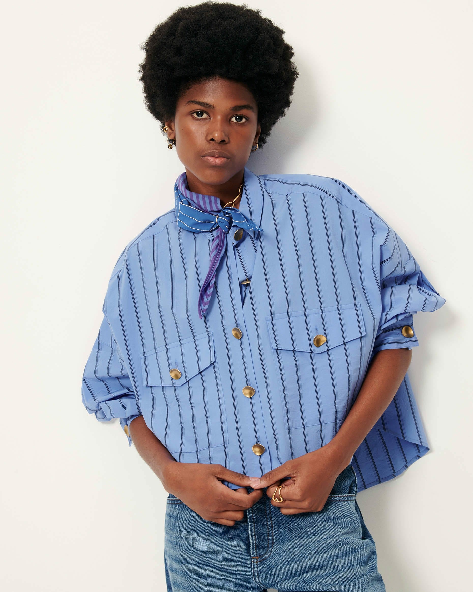 Women BALANCA Italian Blue | Shirt