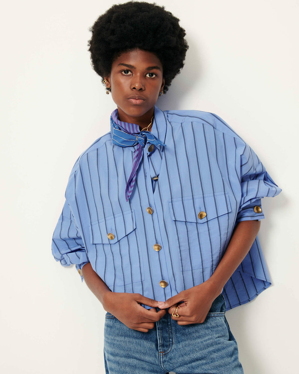 Women BALANCA Italian Blue | Shirt