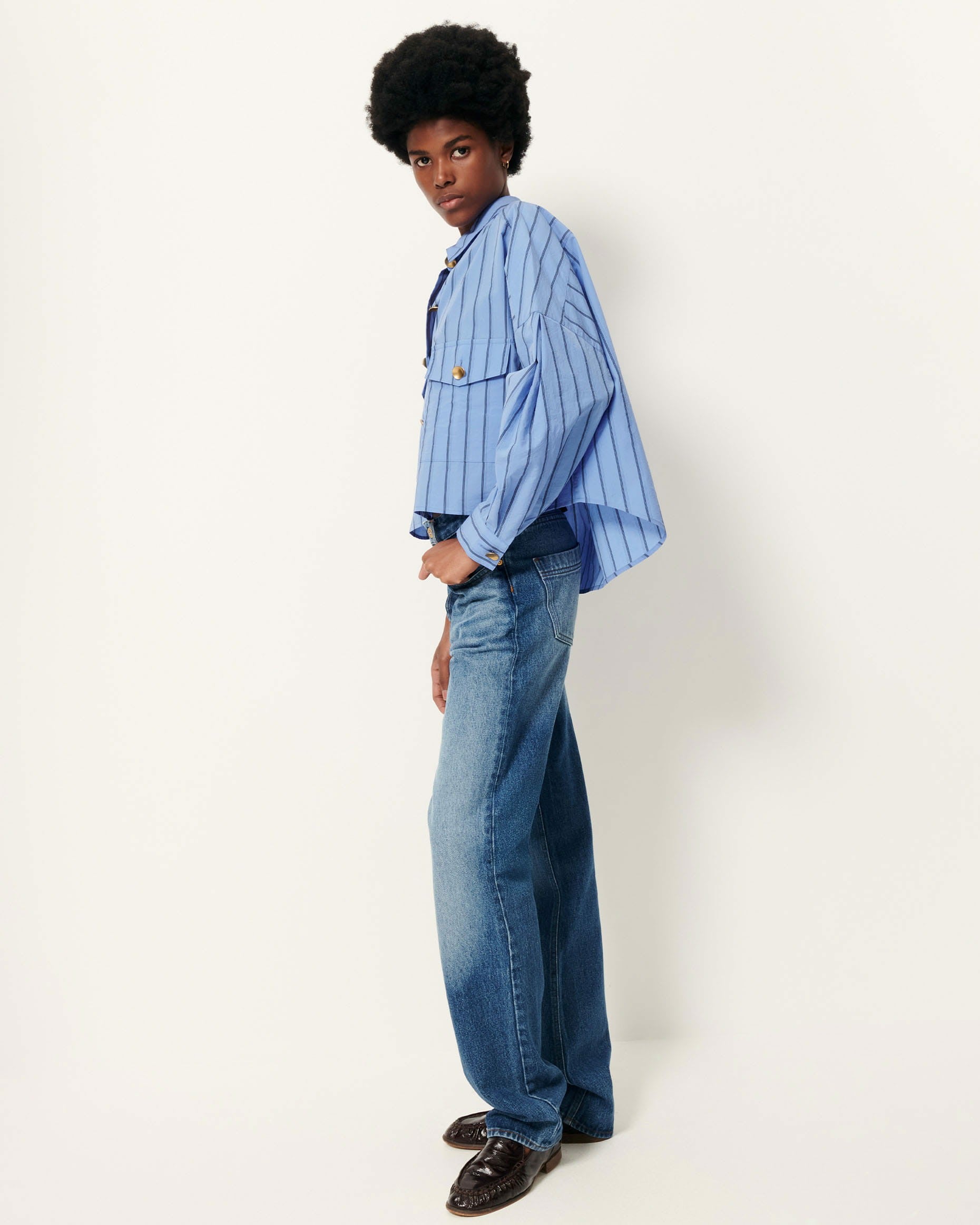 Women BALANCA Italian Blue | Shirt